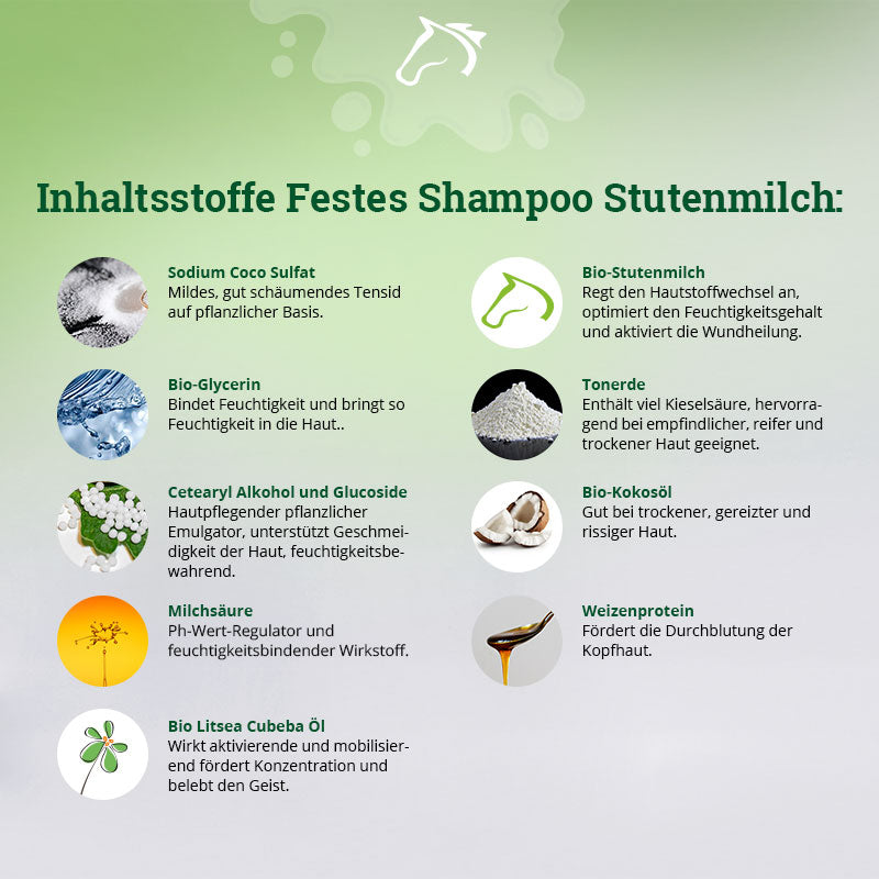 Festes Duschshampoo mit Stutenmilch Litsea Cubeba