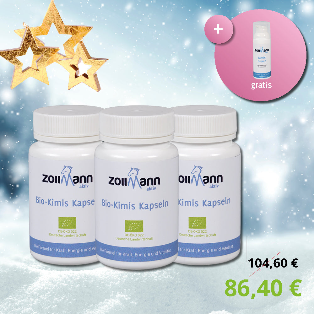 Winterangebot Bio-Kimis Kapseln + 1 Kimis Creme gratis